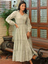 MULMUL OLIVE BLOSSOMS BLOCK PRINTED TIERED MAXI DRESS MULMUL OLIVE BLOSSOMS BLOCK PRINTED TIERED MAXI DRESS